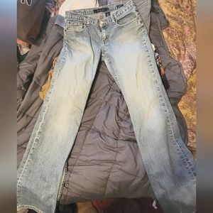 Light wash Calvin Klein stretch jeans.